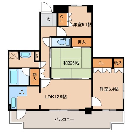 サーパス新川の物件間取画像